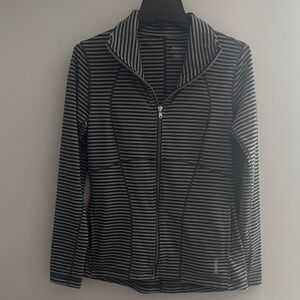 Reebok Black and Gray Striped Utility Jacket